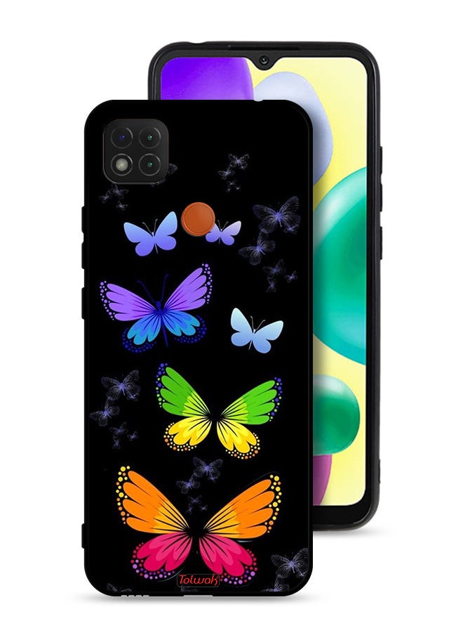Tolwak Xiaomi Redmi 9C Protective Case Cover Colorful Butterflies  - Image 1