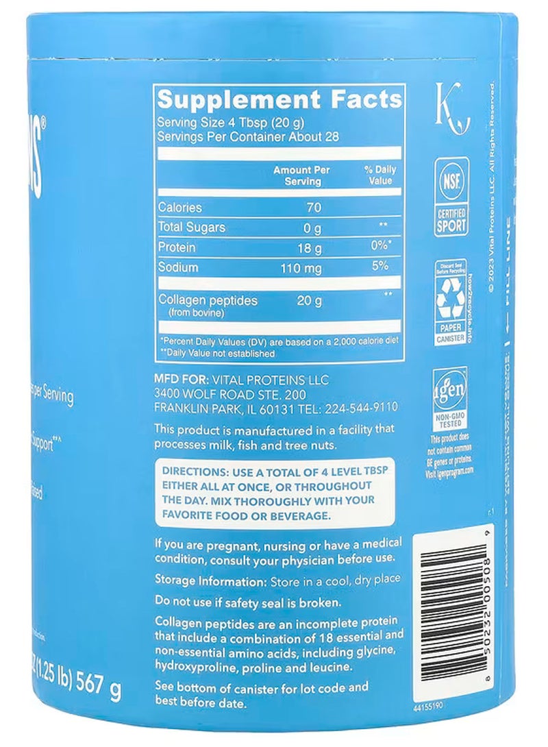 Vital Proteins Collagen Peptides Unflavored 1.25 lbs 567 g - Image 2