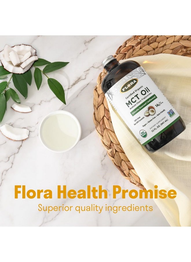 فلورا زيت MCT من Flora Health - مكمل عضوي - تعزيز طاقة الدماغ - أحماض C8 وC10 - كيتو، كوشير، غير معدل وراثيًا - جوز الهند 100% من مصادر أخلاقية - سائل، زجاجة زجاجية - 32 أونصة سائلة  - Image 5
