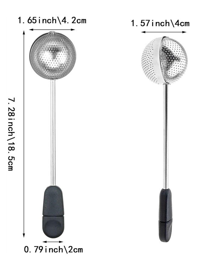 Osowake 2 PACK Stainless Steel Mesh Twisting Tea Ball Infuser Loose Leaf Tea Infuser Strainers Reusable Loose Leaf Tea Steeper Stainless Steel for Natural Tea & Coffee - Image 2