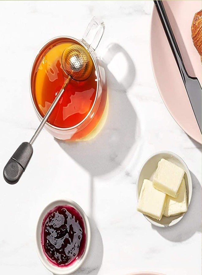 Osowake 2 PACK Stainless Steel Mesh Twisting Tea Ball Infuser Loose Leaf Tea Infuser Strainers Reusable Loose Leaf Tea Steeper Stainless Steel for Natural Tea & Coffee - Image 5