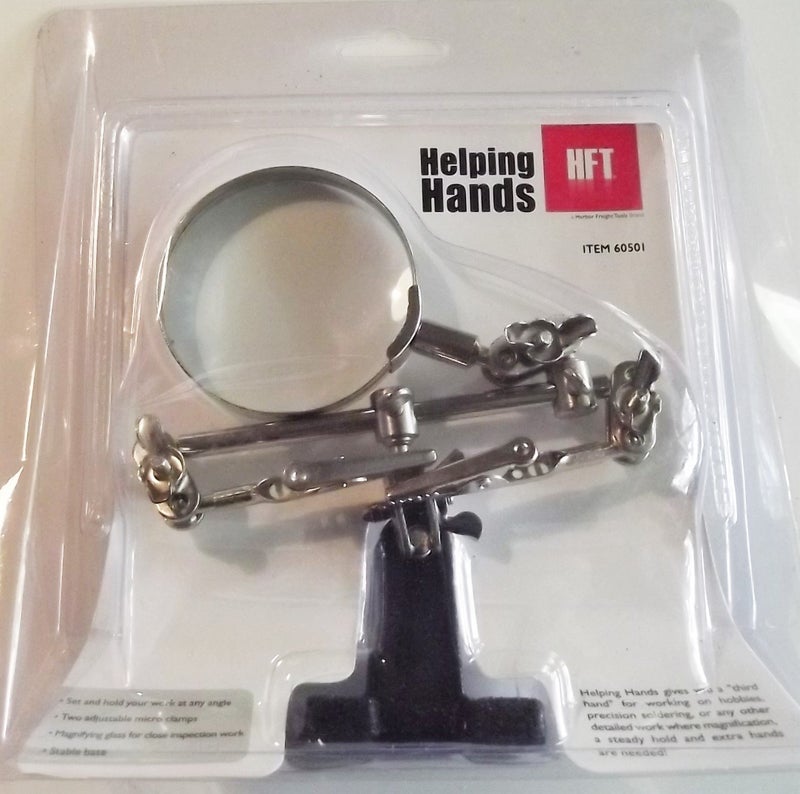 HFT 1 X Helping Hands with Magnifying Glass and 2 Adjustable Clips - Image 5