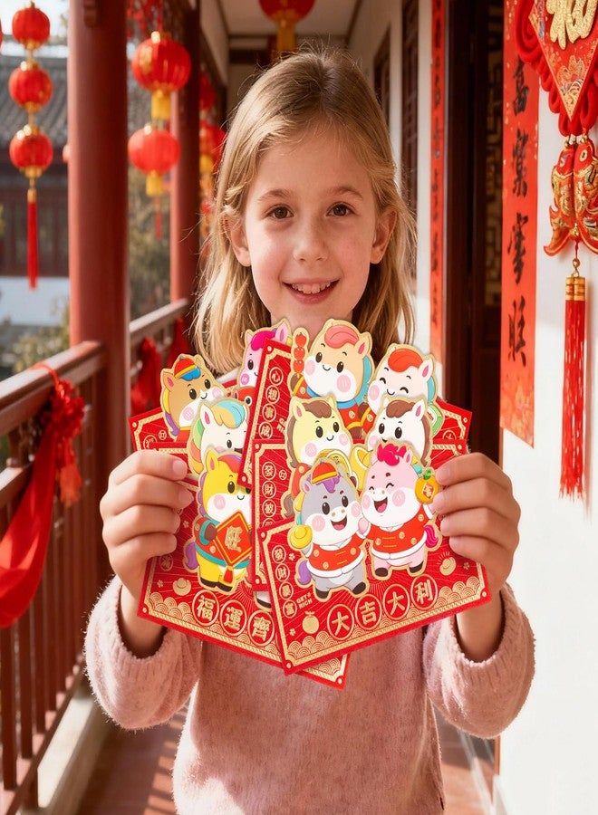 Easozoom 30PCS Cute Chinese Double layer Red Envelopes Lunar New Year Snake 2025 Hong Bao Red Pocket Packet Lucky Money Gift for Spring Festival Eve Party Supplies decorations, 6.9×3.5 Inch-HB3 - Image 4
