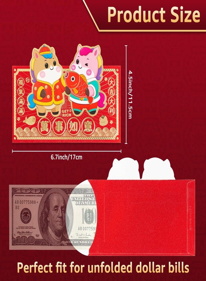 Easozoom 30PCS Cute Chinese Double layer Red Envelopes Lunar New Year Snake 2025 Hong Bao Red Pocket Packet Lucky Money Gift for Spring Festival Eve Party Supplies decorations, 6.9×3.5 Inch-HB3 - Image 3