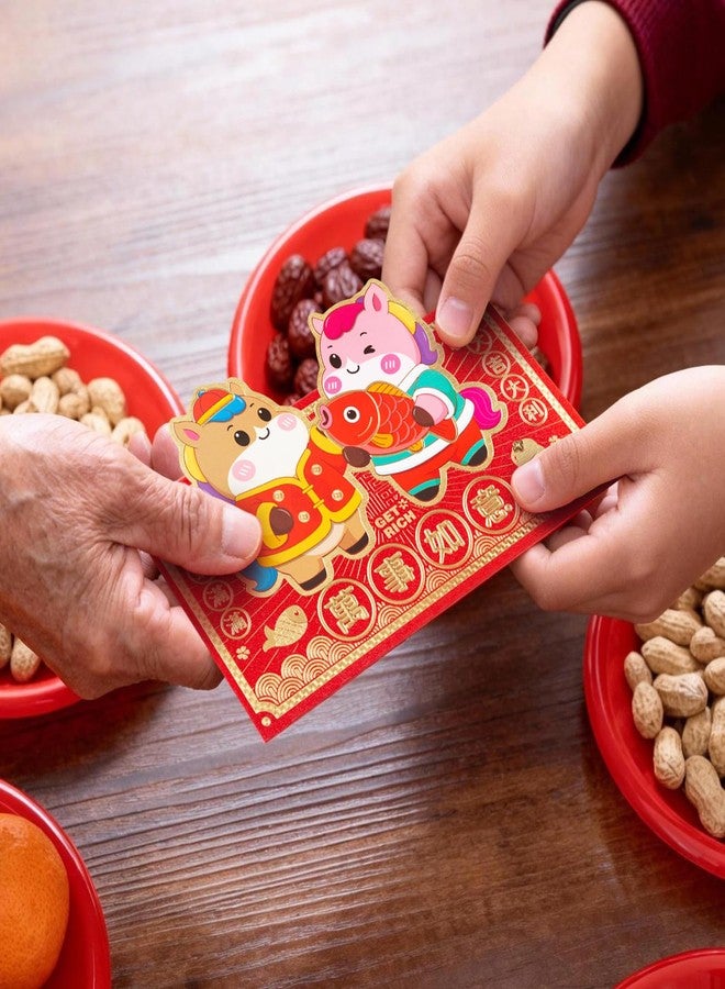 Easozoom 30PCS Cute Chinese Double layer Red Envelopes Lunar New Year Snake 2025 Hong Bao Red Pocket Packet Lucky Money Gift for Spring Festival Eve Party Supplies decorations, 6.9×3.5 Inch-HB3 - Image 5