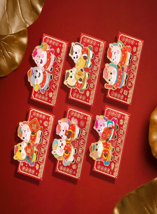 Easozoom 30PCS Cute Chinese Double layer Red Envelopes Lunar New Year Snake 2025 Hong Bao Red Pocket Packet Lucky Money Gift for Spring Festival Eve Party Supplies decorations, 6.9×3.5 Inch-HB3 - Image 1