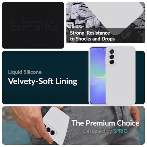 SPRIG Compatible with Samsung A36 5G Premium SilkTone Back Cover Drop Tested Shock Proof Mobile Case for Men, Women, Boys and Girls with Camera Protection (White) - Image 2