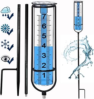 BIUWING BIUWING Rain Gauge, Freeze Proof Rain Gauge Outdoor with Stake, Upgrade Water Rain Meter, Rain Measure Gauge for Yard,  - Image 1