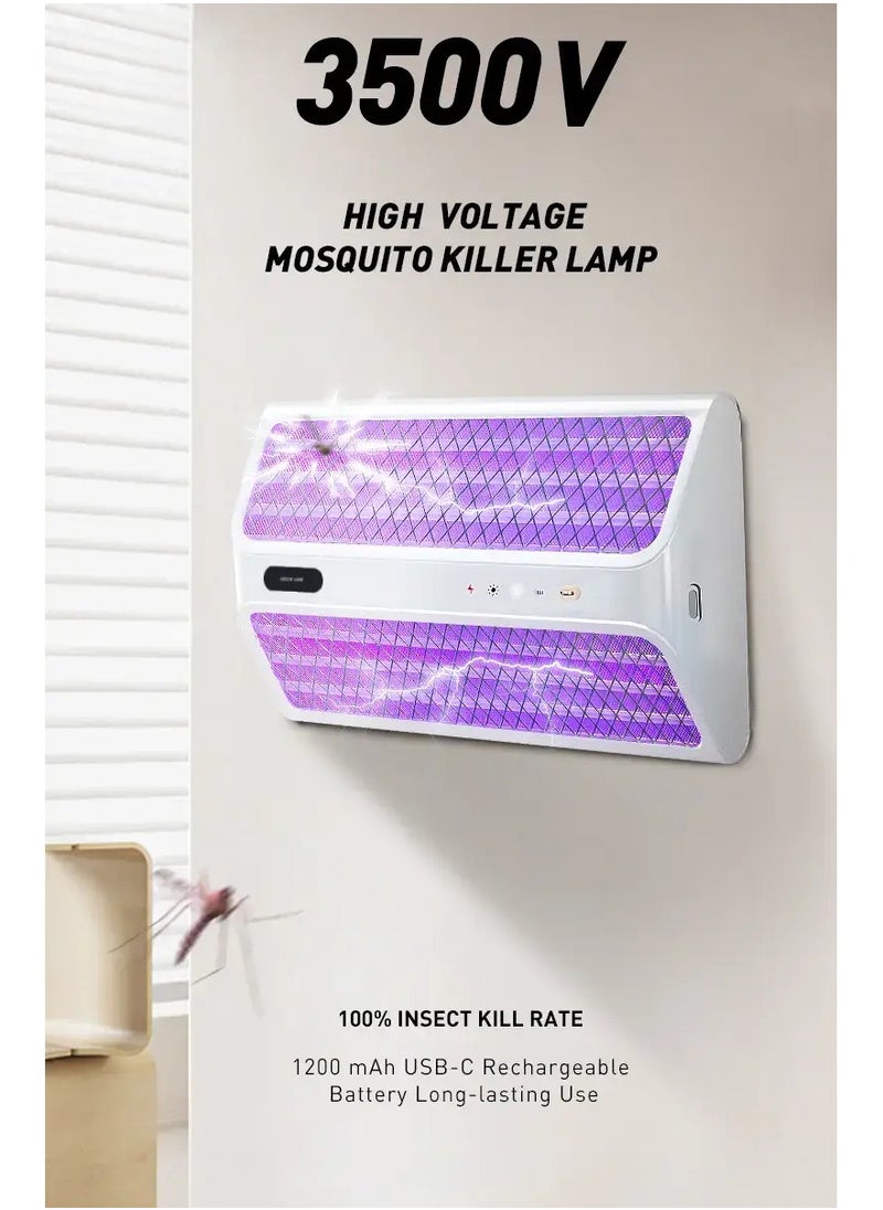 Portable Wireless Insect & Mosquito Killer Pro, Type-C Charging Port, Light Sensor, Bug Zapper, Protective Mesh, Poison Free, Hanging Hook Wall/Table - 35x23x10cm / White - pzsku/Z4CAC1170F1DA2FAA163BZ/45/_/1734651518/69a31883-1649-4b0a-939a-97906508d10a