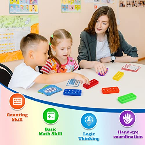 Aizweb TenFrame Math Manipulative for ElementaryCounting Number Math Games Montessori Educational Toy for Kindergarten Classroom Kids 3 4 5 Year Old Upgraded Version for 20 Task Cards - Image 5