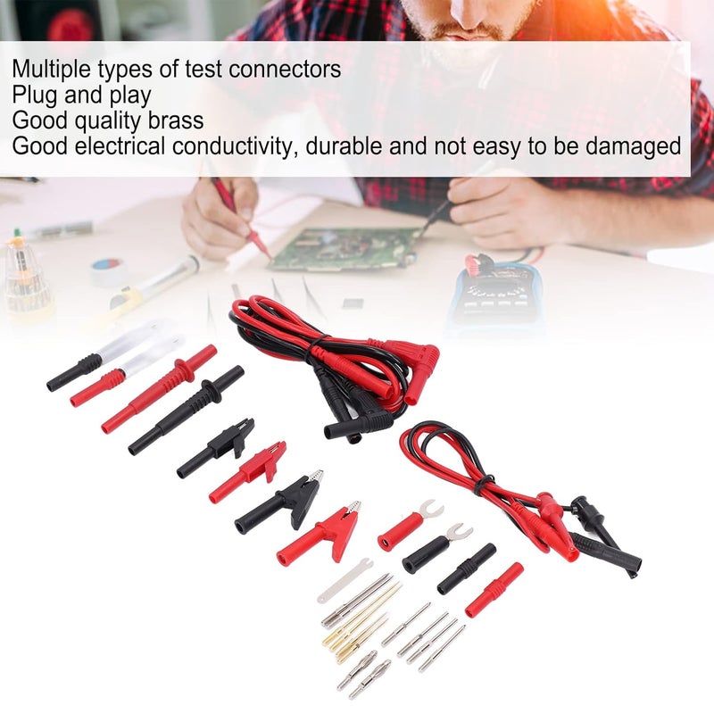 JT8040 Automotive Multimeter Test Leads Kit with Brass Piercing Probes and 4mm Banana Plugs - Image 5