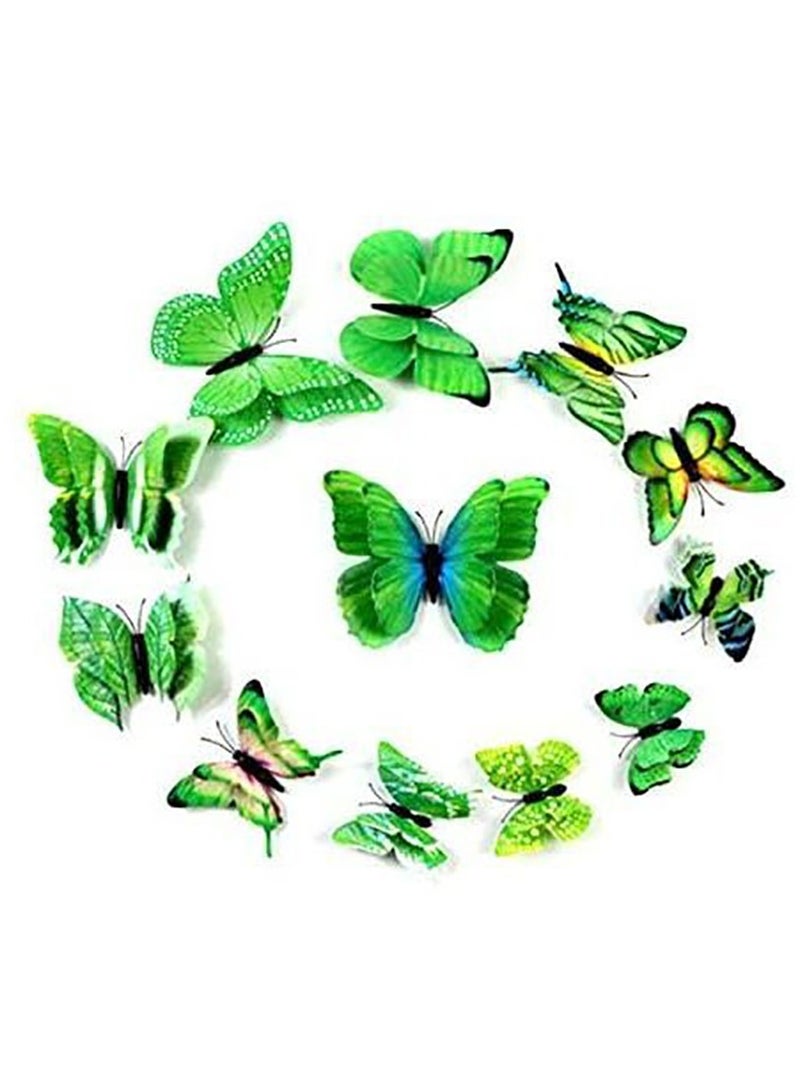 3D Butterfly Wall Sticker Multicolor - 24Pcs multi use - Image 5
