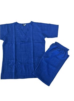 Rannah's Uniform Melange Scrub Suit Uniform Unisex Royal Blue V-Neck Nurse Suit Set  - Image 2