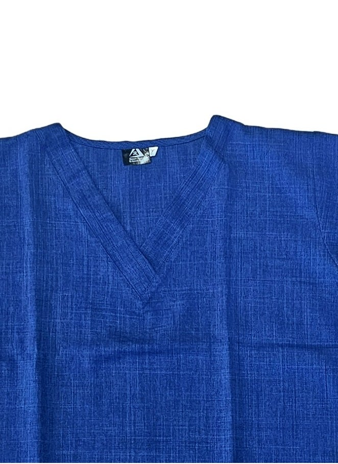 Rannah's Uniform - Melange Scrub Suit Uniform Unisex Royal Blue V-Neck Nurse Suit Set - Image 1