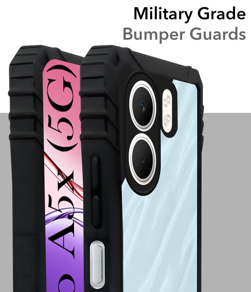 Jkobi Crystal Back Cover Case for Oppo A5X (Ultimate Shockproof Bumpers | Anti Yellow | Rugged Armor | Hybrid PC | Black) - Image 2