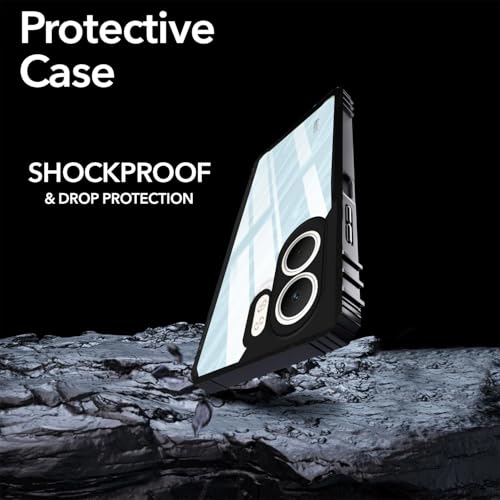 Jkobi Crystal Back Cover Case for Oppo A5X (Ultimate Shockproof Bumpers | Anti Yellow | Rugged Armor | Hybrid PC | Black) - Image 5