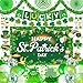 FINDRICH 40Pcs St Patricks Day Decorations Happy St Patricks Day Decorations Kit Includes Shamrock Backdrop Banner Paper Fan Balloon Hanging Swirls for Irish St Patricks Day Party Decor - Image 2