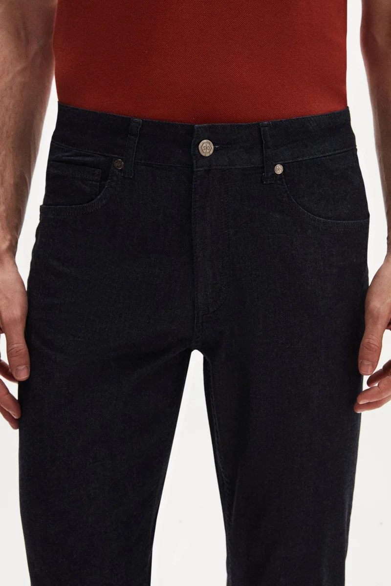 D'S DAMAT Ds Groom Slim Fit Navy Blue Denim Trousers