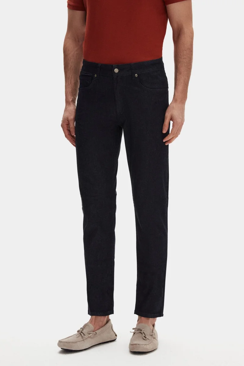 D'S DAMAT Ds Groom Slim Fit Navy Blue Denim Trousers