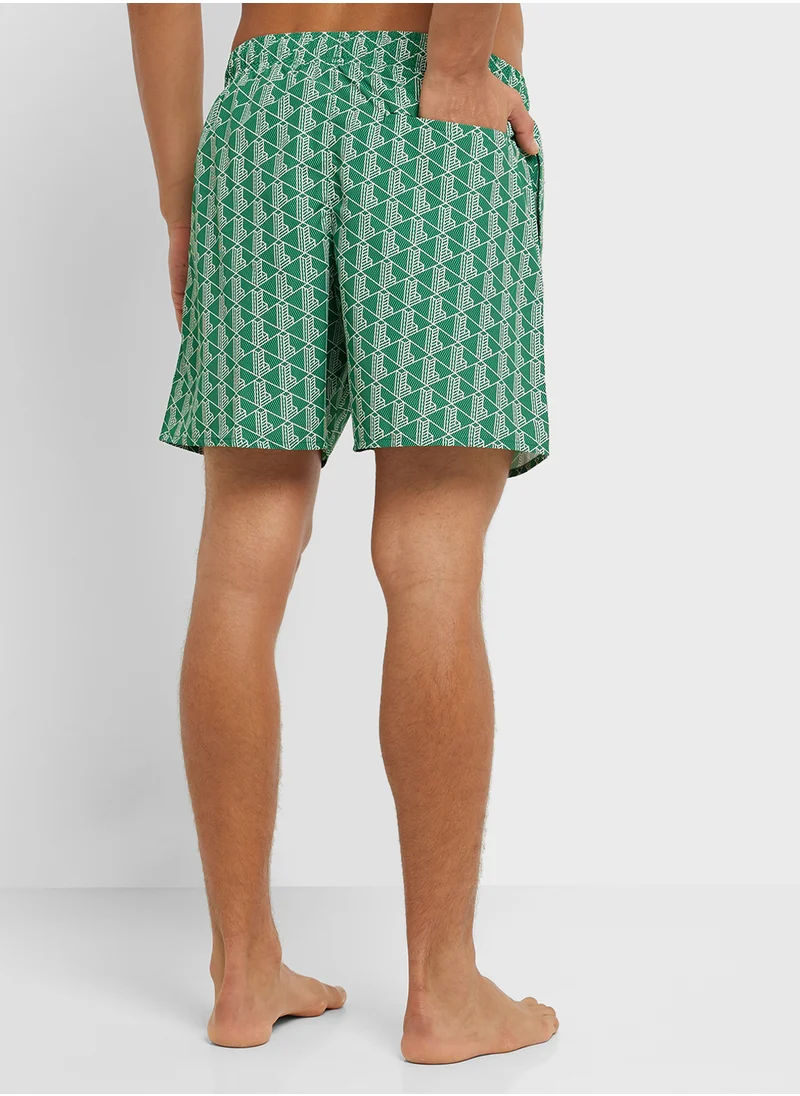 لاكوست Pattern Printed Swim Shorts