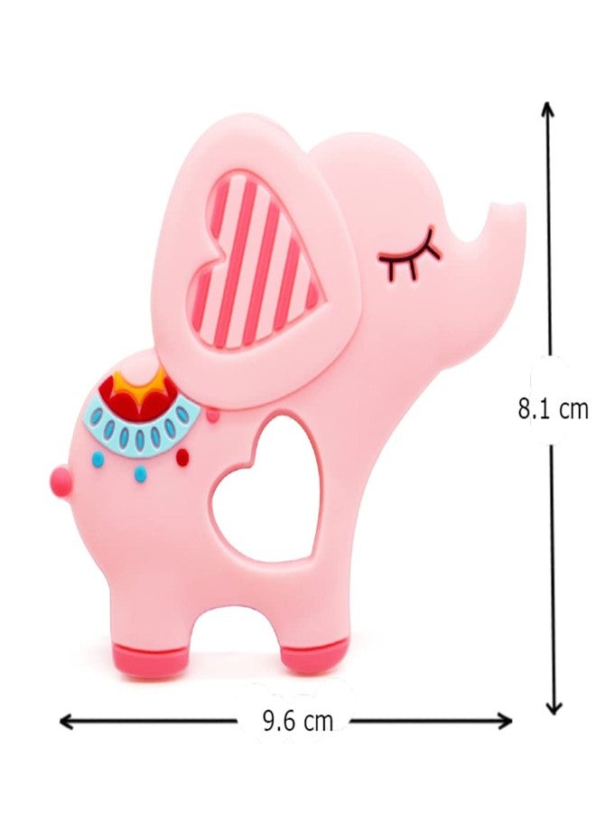 GUCHIGU Teethers for Babies | BPA Free Silicone Soft Baby Toys | Elephant Shaped Baby Gum Molar Chew Toy Releive Long Tooth Pain | Toodle Teething Pacifier BT9021C (6-12 Months, Pink) - Image 5