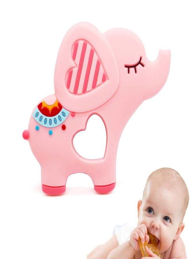 GUCHIGU Teethers for Babies | BPA Free Silicone Soft Baby Toys | Elephant Shaped Baby Gum Molar Chew Toy Releive Long Tooth Pain | Toodle Teething Pacifier BT9021C (6-12 Months, Pink) - Image 4