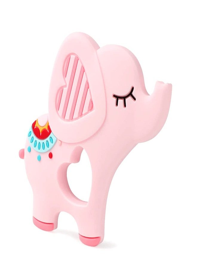 GUCHIGU Teethers for Babies | BPA Free Silicone Soft Baby Toys | Elephant Shaped Baby Gum Molar Chew Toy Releive Long Tooth Pain | Toodle Teething Pacifier BT9021C (6-12 Months, Pink) - Image 3