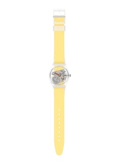 Swatch Unisex Watch Plastic Quartz CLEARLY YELLOW STRIPED  - Image 2