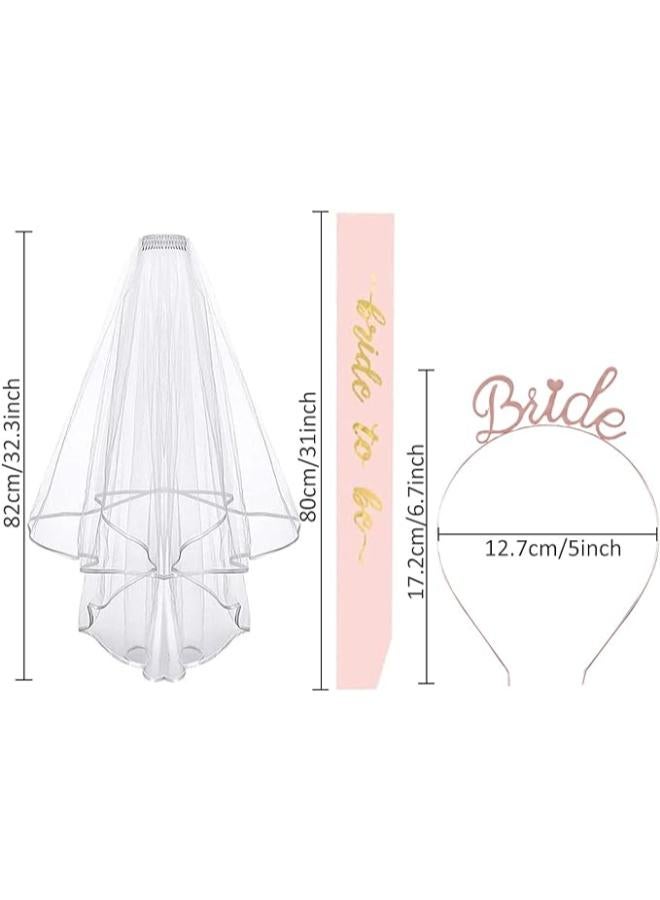 3pcs Bride to Be Sash and Veil - Image 5