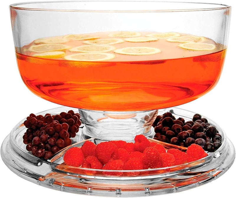 azzeell Acrylic Cake Stand with Dome Cover and Cake Plate (12'') 6 in 1 Multi-Functional Serving Platter and Cake Plate - Use as Cake Holder, Salad Bowl, Platter, Punch Bowl, Desert Platter, Nachos & Sals - Image 5