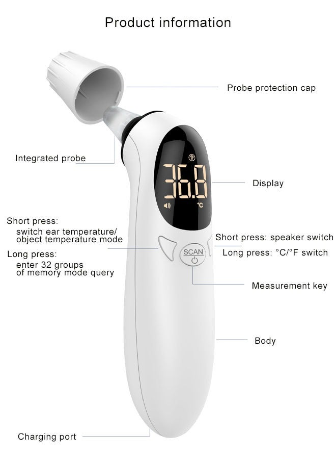 Super ZYouth Non Contact Household Medical Grade Electronic Infrared Thermometer Ear Thermometer for Baby Children and Adult  - Image 5