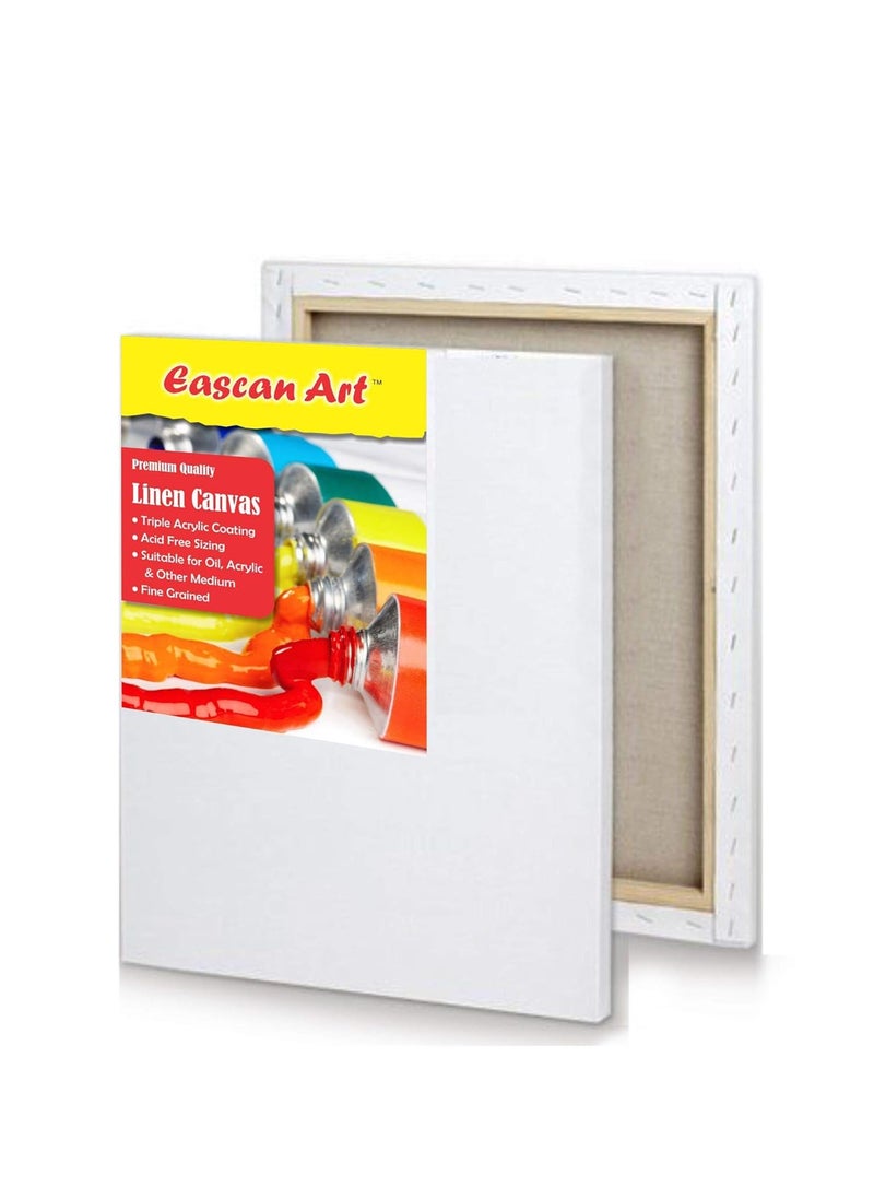 EASCAN ART Eascan Art Combo of Pre Stretched White Medium Grain Black Medium Grain and Linen Fine Grain Canvas for Oil and Acrylic Paints Combo of 3 18 X 18  - Image 2