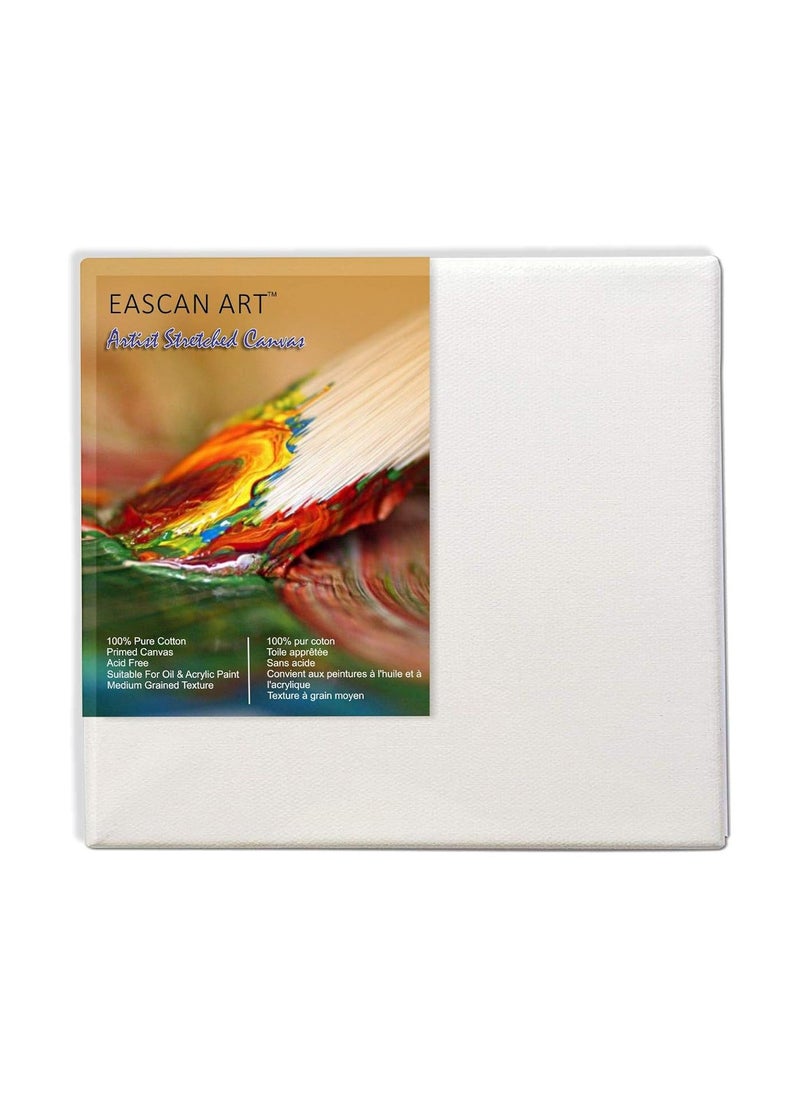 EASCAN ART Eascan Art Combo of Pre Stretched White Medium Grain Black Medium Grain and Linen Fine Grain Canvas for Oil and Acrylic Paints Combo of 3 18 X 18  - Image 3
