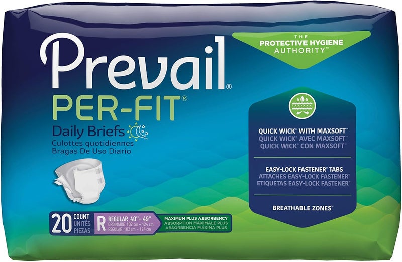 PerFit Maximum Plus Absorbency Incontinence Briefs Regular 20 Count