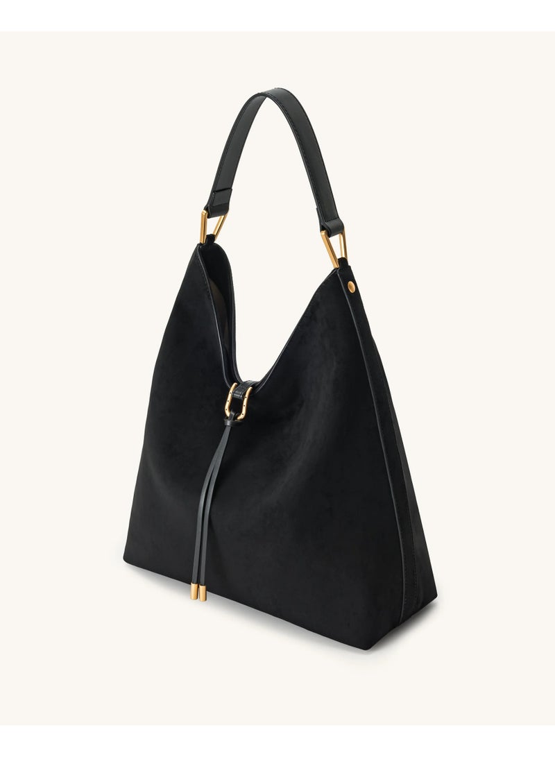 JW PEI tote bag large capacity crossbody bag Aria synthetic suede shoulder bag - black - Image 2
