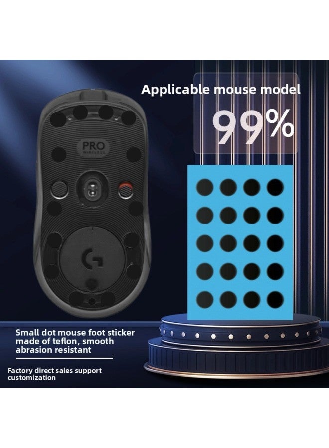 Special Small Polka Dot White Hard Pad Mouse Foot Stick Electric Game Teflon Material Universal-Color:(10 Pieces) Small Dot Foot Stickers Black  - Image 3