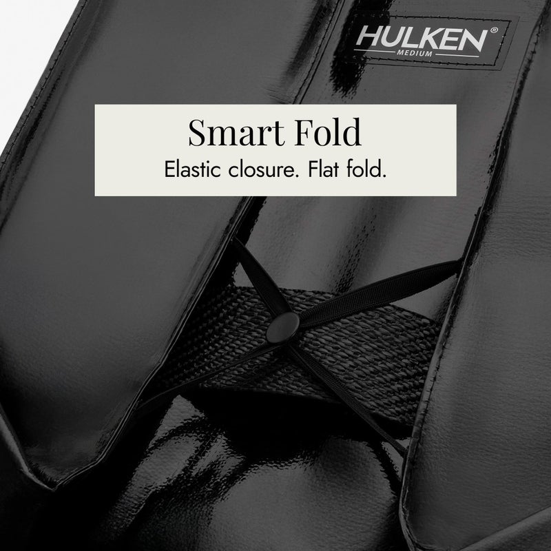 HULKEN - Large, Black - Reusable Grocery Bag On Wheels, Shopping Trolley, Rolling Tote, Zipper Closure, Lightweight, Carries Up to 66 lb & Fits 5 Grocery Bags, Folds Flat, Unbreakable Handles - Image 2