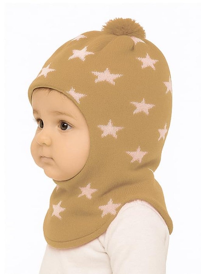 CHACKO Baby Boys & Girls Soft Woolen Monkey Cap | Unisex Wool Skull Cap for Infants & Toddlers (0 Months to 3 Months) Beige - Image 4