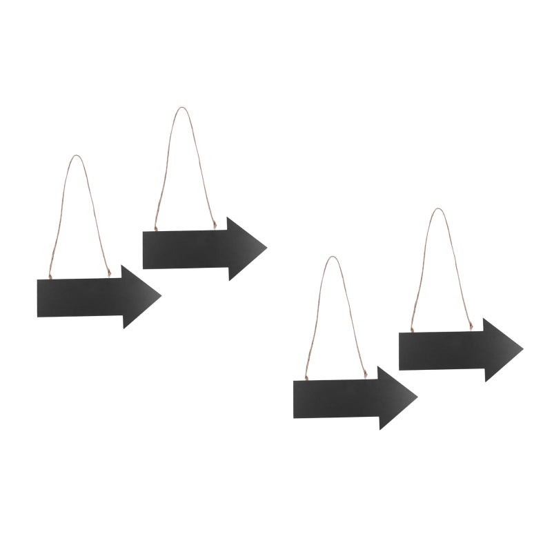4 pcs Arrow Chalkboard Sign with Twine Hanging Chalkboard Housewarming (Black) - Image 2