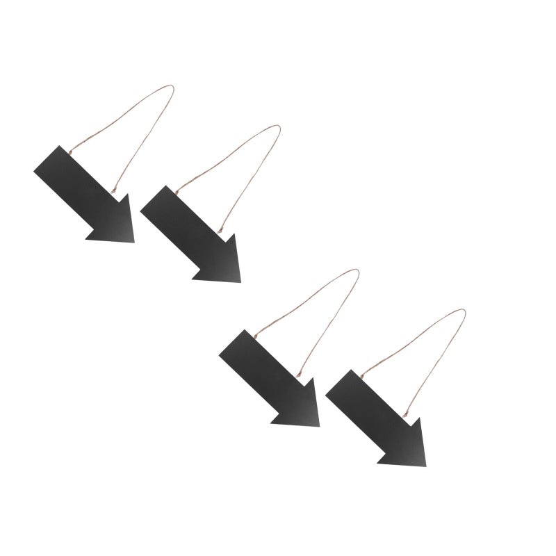 4 pcs Arrow Chalkboard Sign with Twine Hanging Chalkboard Housewarming (Black) - Image 5
