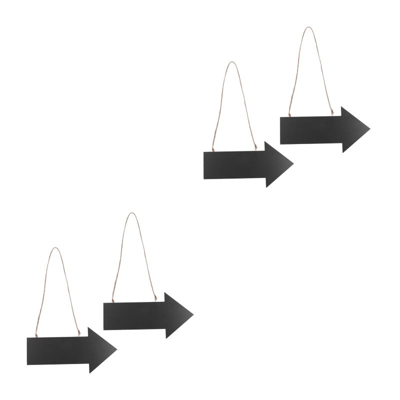 4 pcs Arrow Chalkboard Sign with Twine Hanging Chalkboard Housewarming (Black) - Image 4