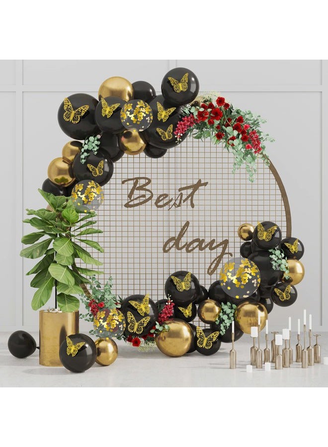 SAOROPEB 3D Butterfly Wall Stickers, 72Pcs 3 Sizes 3 Styles, Removable Metallic Wall Decals Fridge Sticker Room Mural Decoration for Kids Bedroom Nursery Classroom Party Wedding Decor DIY Gift (Gold) - Image 2