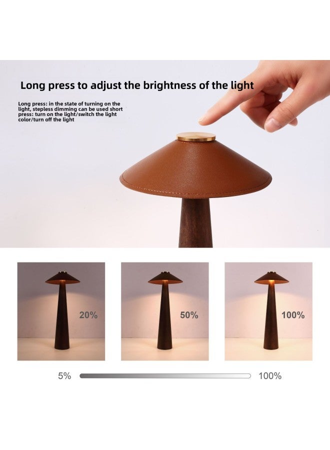 إسكدنيا سجل مصباح طاولة الرجعية غرفة نوم بسيطة غرفة المعيشة LED خالية من الأسلاك مصباح طاولة قابلة للشحن مصباح السرير مصباح طاولة بار-المواصفات: لون الخشب - Image 4