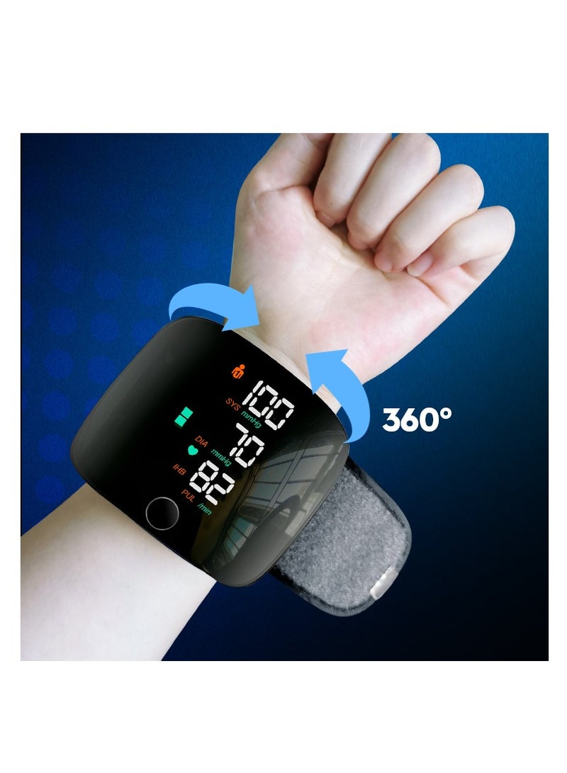 REALBLAD Smart Touch Screen Integrated Intelligence Electronic Blood Pressure Monitor with Rechargeable Battery, Wrist Cuff, Heart Rate & Pulse Monitor, Color LCD Display, and Voice Broadcast - Image 4