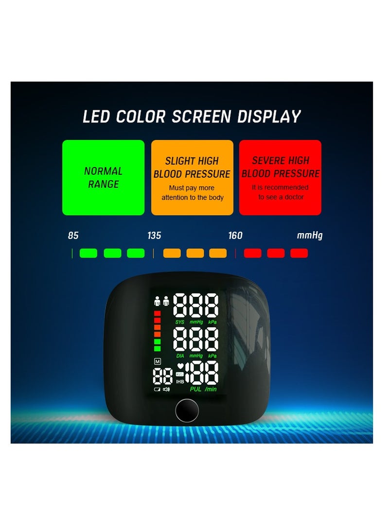 REALBLAD Smart Touch Screen Integrated Intelligence Electronic Blood Pressure Monitor with Rechargeable Battery, Wrist Cuff, Heart Rate & Pulse Monitor, Color LCD Display, and Voice Broadcast - Image 3