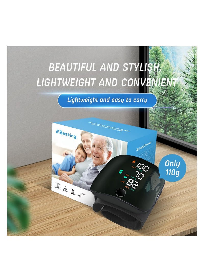 REALBLAD Smart Touch Screen Integrated Intelligence Electronic Blood Pressure Monitor with Rechargeable Battery, Wrist Cuff, Heart Rate & Pulse Monitor, Color LCD Display, and Voice Broadcast - Image 2