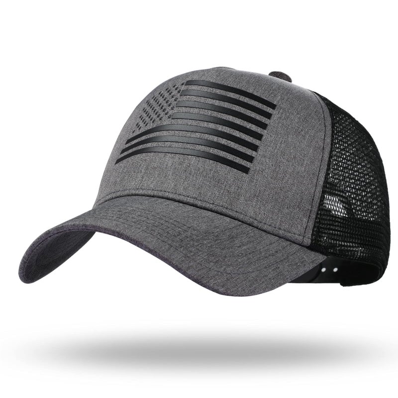 CHUANGLI Oversize XXL American Flag Trucker Hat Sport Snapback Hat, Large Size Breathable Mesh Baseball Cap for Men Big Head - Image 1