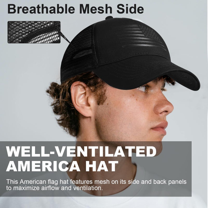 CHUANGLI Oversize XXL American Flag Trucker Hat Sport Snapback Hat, Large Size Breathable Mesh Baseball Cap for Men Big Head - Image 4