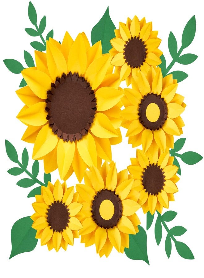 paper jazz 15pcs Sunflower Wall Decor, Paper Flower for Wall with 3D Artificial Flowers Yellow Bulletin Board Decoration Large Paper Flower for Background for Living Room Office Garden Wedding. - Image 1