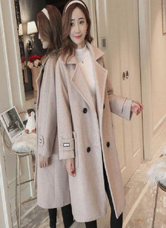 Women Korean Wool Coat Ladies Solid Casual Coats Single Breasted Turn-down Collar Jakects